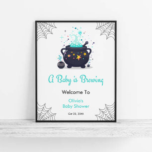Blue Baby brütet Halloween Baby Dusche Begrüßung Poster