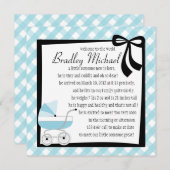 Blue Baby Buggy Einladung (Vorne/Hinten)