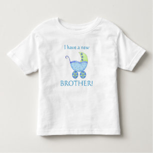 Blue Baby Buggy "I have a New Brother" Kleinkind Kleinkind T-shirt