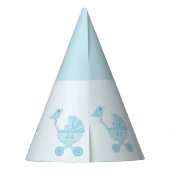 Blue Baby Carriage Baby Shooting Party Hat Partyhütchen (Rückseite)