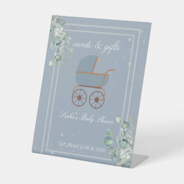 Blue Baby Carriage Cards & Gift Sockelschild