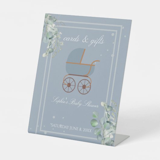 Blue Baby Carriage Cards & Gift Sockelschild (Vorderseite)
