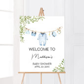 Blue Baby Clothes Baby Dusche Willkommen Poster