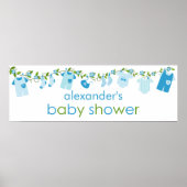 Blue Baby Clothesline Baby Showbanner Poster (Vorne)