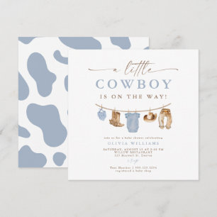 Blue Baby Clothesline Little Cowboy Baby Dusche
