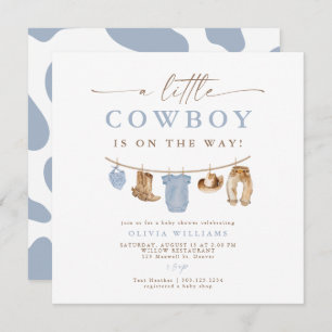 Blue Baby Clothesline Little Cowboy Baby Dusche