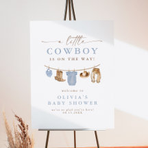 Blue Baby Clothesline Little Cowboy Baby Dusche