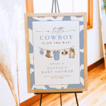 Blue Baby Clothesline Little Cowboy Baby Dusche