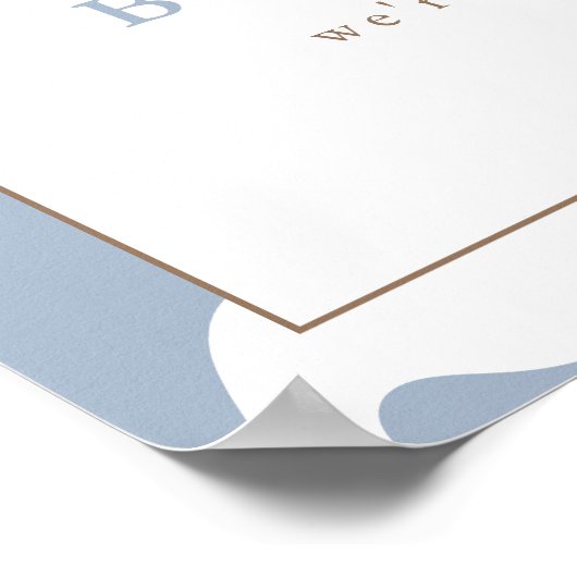 Blue Baby Clothesline Little Cowboy Baby Dusche Poster (Ecke)