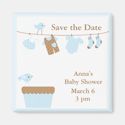 Blue Baby Clothesline Magnet (Vorne)
