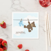 Blue Baby Clothesline und Teddy Bear Serviette (Beispiel)