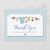 Blue Baby Clothesline | Vielen Dank Postkarte (Vorderseite)
