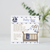 Blue Baby Crib Einladung