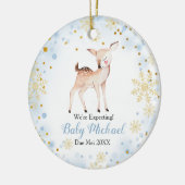 Blue Baby Deer Animal erwarten wir Eltern Keramik Ornament (Links)