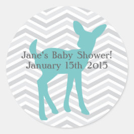 Blue Baby Deer und Graue Zickzack Stickers