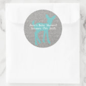 Blue Baby Deer und Gray Burlap Stickers (Tasche)