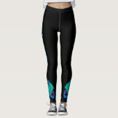 Blue Baby Dragon Black Your Name in gotischem Text Leggings (Vorderseite)
