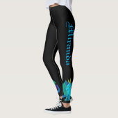 Blue Baby Dragon Black Your Name in gotischem Text Leggings (Links)