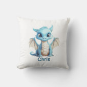 Blue Baby Dragon Chinesisches Neujahr 2024 Kissen (Vorderseite)