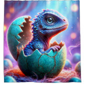 Blue Baby Dragon Duschvorhang (Vorderseite)
