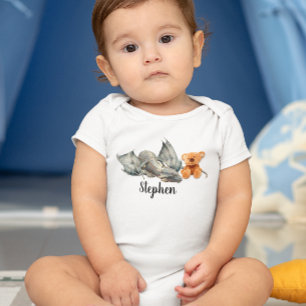 Blue Baby Dragon mit Teddy Bear Strampler