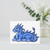 Blue Baby Dragon Postkarte (Stehend Vorderseite)
