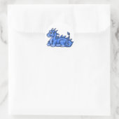 Blue Baby Dragon Runder Aufkleber (Tasche)