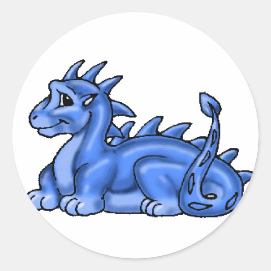 Blue Baby Dragon Runder Aufkleber (Vorderseite)