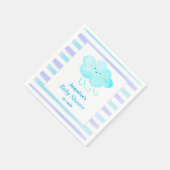 Blue Baby Dusche Aquarellstreifen Papier Napkin Serviette (Ecke)