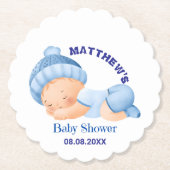 Blue Baby Dusche, Baby Boy Dusche Untersetzer (Vorderseite)