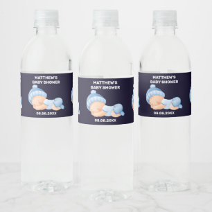 Blue Baby Dusche, Baby Boy Dusche Wasserflaschenetikett