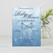 Blue Baby Dusche Einladung (Stehend Vorderseite)