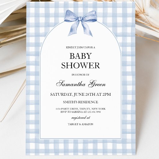 Blue Baby Dusche Einladung