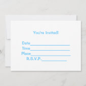 Blue Baby Dusche Einladung (Rückseite)