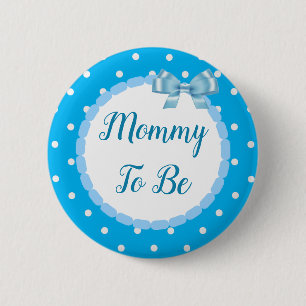 Blue Baby Dusche Mama Button