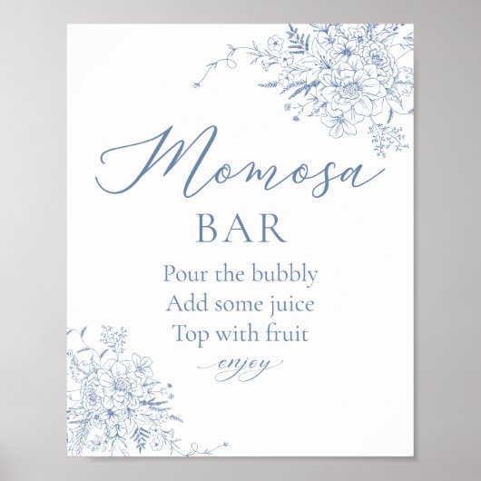 Blue Baby Dusche Momosa Bar Poster (Vorne)