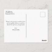 Blue Baby Dusche Moon and Stars Danke Postkarte (Rückseite)