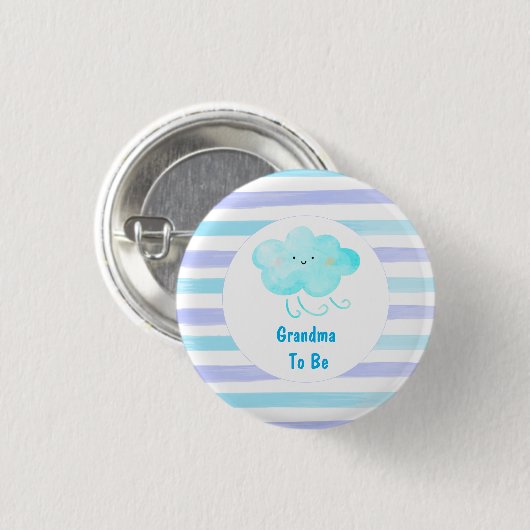 Blue Baby Dusche Oma zum Knopf Button (Vorne & Hinten)