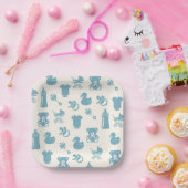 Blue Baby Dusche Pappteller (Party)
