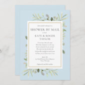 Blue Baby Dusche per Mail große Ferne Grün Einladung (Vorne/Hinten)