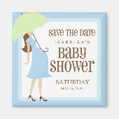 Blue Baby Dusche Save the Date Magnet (Vorne)