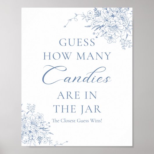 Blue Baby Dusche schätzt wie viele Candies Poster (Vorne)