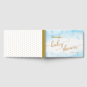Blue Baby Dusche Wasserfarbe und Gold Glitzer Gästebuch (Voll)