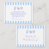 Blue Baby Duwer Windschutzscheibe Raffle Game Plat Mitteilungskarte (Vorne/Hinten)