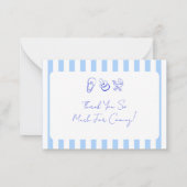 Blue Baby Duwer Windschutzscheibe Raffle Game Plat Mitteilungskarte (Rückseite)