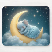 Blue Baby Elephant auf Crescent Moon Mousepad (Vorne)