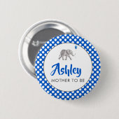 Blue Baby Elephant Baby Showname Button (Vorne & Hinten)