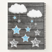 Blue Baby Elephant Book Baby Dusche Rustikal Notizblock (Rückseite)