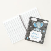 Blue Baby Elephant Book Baby Dusche Rustikal Notizblock (Innenseite)