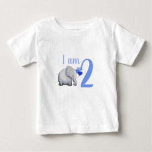 Blue Baby Elephant Custom Age Kleinkind 2. Geburts Baby T-shirt